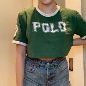 Vintage polo crop top